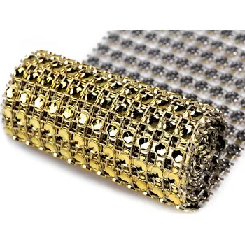 Stuha Diamantový pás / borta šíře 58 mm Varianta: 6 zlatá sv., Balení: 9 m