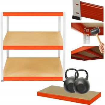 Dílenský regál Kovový regál do skladu a dílny HELIOS 90x90x30 cm, 3 police, nosnost 275 kg, ROBUSTNÍ