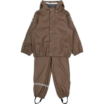 Kojenecká bunda Mikk-Line souprava do deště se šlemi 33145 Chocolate Chip Velikost: 128 GOTS, voděodolná, recyklovatelná