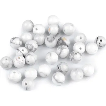 Korálek Howlit, minerální korálky Ø6 mm Varianta: howlit, Balení: 59 ks