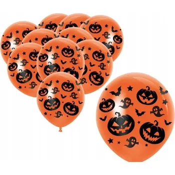 Balónek Balónky "Černá kočka a Dýně", oranžové, Guirca, 30 cm, 10 ks