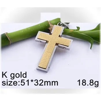 Přívěsek Kříž - 51x32mm - ocelový přívěsek