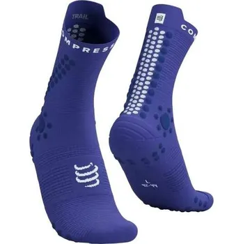 Pánské ponožky Běžecké ponožky Compressport PRO RACING SOCKS v4.0 TRAIL T4 Modrá, Bílá