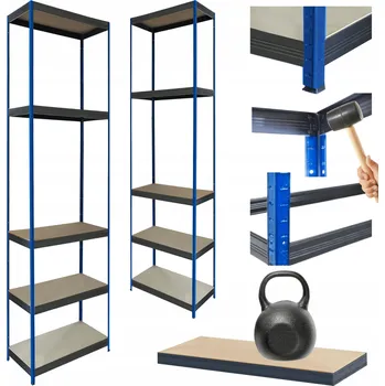 Dílenský regál Kovový regál skladový stojan HELIOS 213x30x30cm 5 polic x 175kg ODOLNÝ