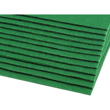 Nástroj na niť a příze Látková dekorativní plsť / filc 20x30 cm Varianta: 25 (F27) zelená vánoční, Balení: 12 ks