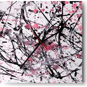 Hodiny Velké nástěnné hodiny 40x40 Abstrakce Skleněné tiché hodiny