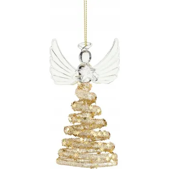 Vánoční dekorace VILLA ITALIA Andílek skleněný 9,5 cm zlatý