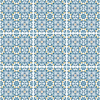 Samolepící dekorace Samolepka na obklady do kuchyně a koupelny, azulejos patchwork, modrá, 10x10 cm