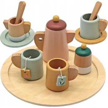 Dřevěná hračka Sada NA ČAJ KÁVU pro děti, vzdělávací dřevěná HRAČKA
