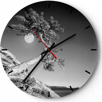 Hodiny Velké nástěnné hodiny 40x40 Krajina Skleněné hodiny Kulatý Tiché