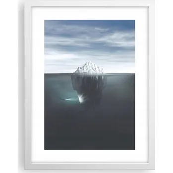 Obraz Obraz plakát v bílém rámu do obýváku 30x40 ledovec plakáty na zeď