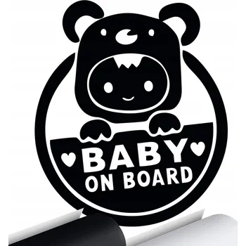 Samolepicí dekorace na vozidlo NÁLEPKA na auto BABY ON BOARD DÍTĚ V AUTĚ 13x15
