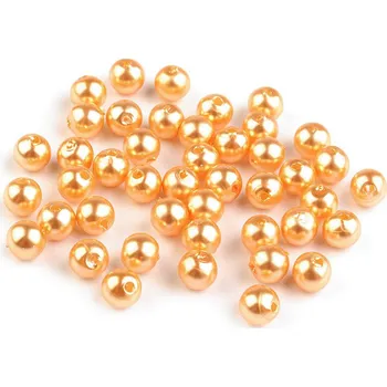 Korálek Plastové voskové korálky / perly Glance Ø6 mm Varianta: F15 zlatá, Balení: 500 g