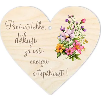 Domovní cedule Cedulka - Srdce pro paní učitelku