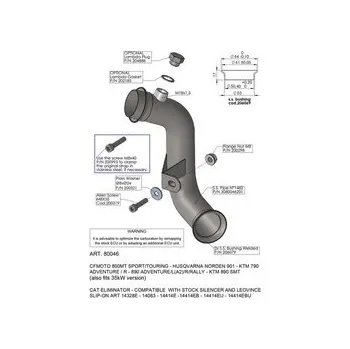 Výfuk pro motocykl Mezisvod pro odstranění katu LeoVince HUSQVARNA NORDEN 901 2022 - 2024 CAT ELIMINATOR (LINK PIPE)