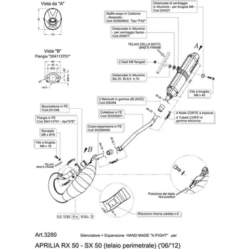 Výfuk pro motocykl Výfuk LeoVince APRILIA RX 50 perimeter frame 2005 - 2015 X-FIGHT