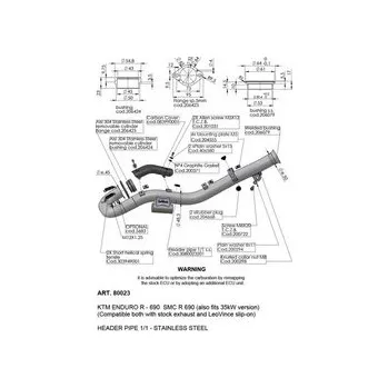 Výfuk pro motocykl Svody LeoVince GAS GAS SM 700 2022 - 2024 HEADER PIPES