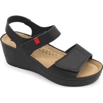 Dámská zdravotní obuv Leon 1080 Dámská zdravotní kožená obuv na klínku - Černá Velikost: 39