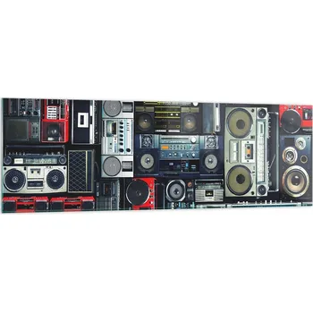Obraz Velký skleněný obraz do obýváku 160x50 magnetofon moderní fotoobraz obrazy
