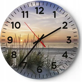 Hodiny Kuchyňské nástěnné hodiny 30x30 Krajina Moderní Skleněné hodiny do obýváku Tiché