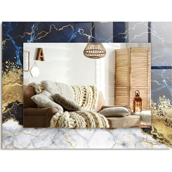 Zrcadlo Zrcadlo s potiskem do koupelny, ložnice, obývacího pokoje - Abstrakce mramoru 80x60 cm