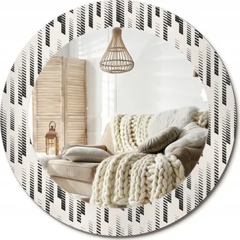 Zrcadlo Stylové kulaté zrcadlo na zeď s potiskem na skle průměr 60 cm - Vzor proužky