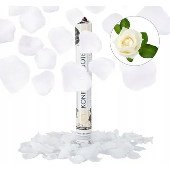 umělá květina Relaxdays tuba s konfetami - okvětní lístky růží, bílá