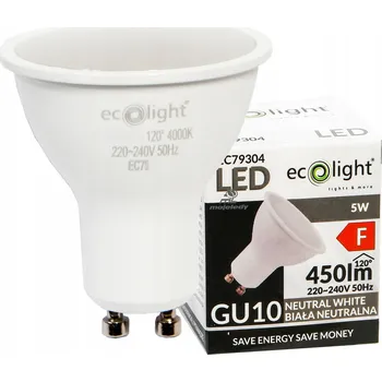 Žárovka LED žárovka 5W GU10 (ekvivalent 45W) denní bílá NW 450Lm 4000K neutrální bílá