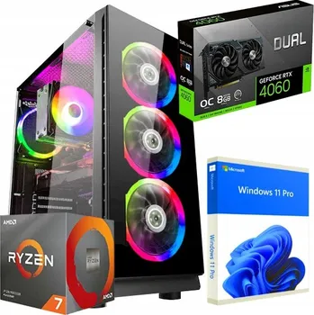 Stolní počítač HERNÍ PC Ryzen 7 5700G 32GB RTX 4060 8GB + Wi-Fi + WIN11