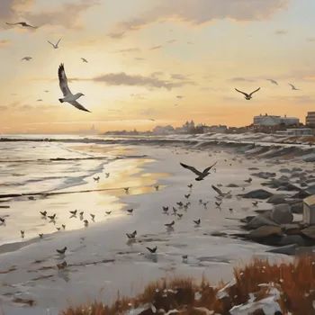 Plakát Plakát Soumrak nad pobřežím bez rámu 100 x 100 cm