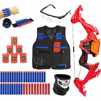 Dětská zbraň Luk Nerf Dragonpower Skyblaze F0809 71 cm červený se šípy