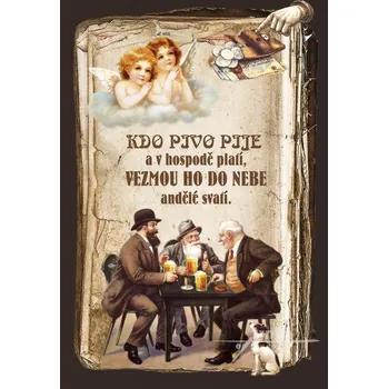 Dekorativní polštářek Reprodukce Dobré rady - Kdo pivo pije Velikost: 30 x 40 cm