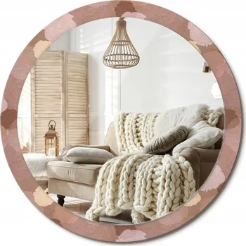 Zrcadlo Moderní Loftové zrcadlo závěsné s potiskem Růže kompozice XXL průměr 100 cm