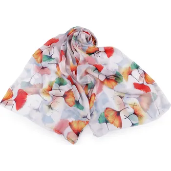 Šátek Letní šátek / šála ginkgo 75x180 cm Varianta: 1 bílá, Balení: 1 ks