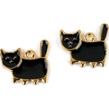 Přívěsek Kovový přívěsek / taháček na zip kočka Varianta: 2 (81640) černá, Balení: 2 ks