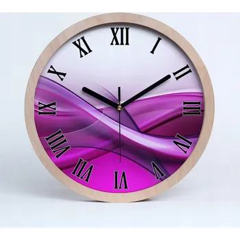 Hodiny Dřevěné nástěnné hodiny kulatý vlny pozadí průměr 30 cm