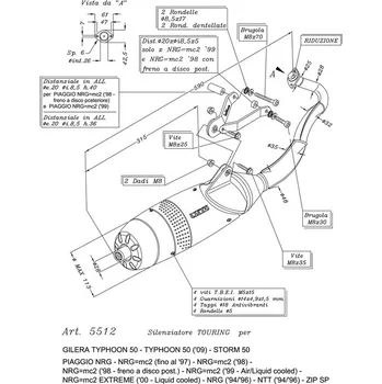 Výfuk pro motocykl Výfuk LeoVince PIAGGIO NRGmc2 1997 - 1998 TOURING