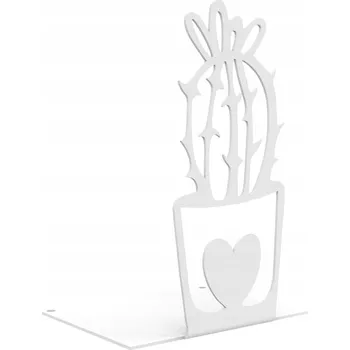 Obraz Podpěrka na knihy - KAKTUS - bílá