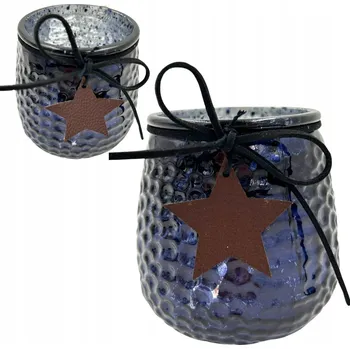 Svícen Elegantní skleněný svícen Černý 10 cm