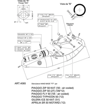 Výfuk pro motocykl Výfuk LeoVince PIAGGIO ZIP KAT air cooled 2000 HAND MADE TT BLACK EDITION