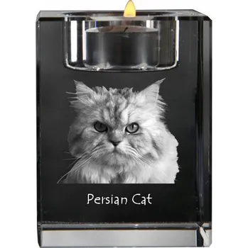 Svícen Perski - svícen s motivem koně, křišťálový podstavec na čajovou svíčku