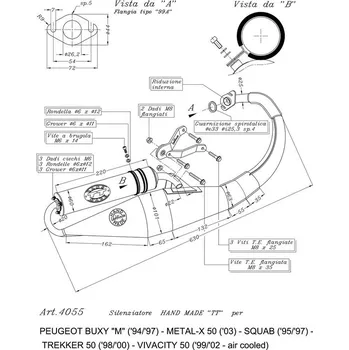 Výfuk pro motocykl Výfuk LeoVince PEUGEOT SQUAB 1995 - 1997 HAND MADE TT