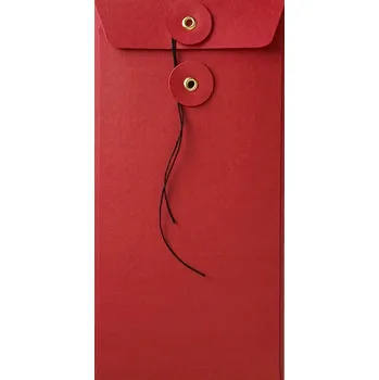 Obálka Ozdobná obálka DL s knoflíkem na peníze, poukazy, pozvánky – červená