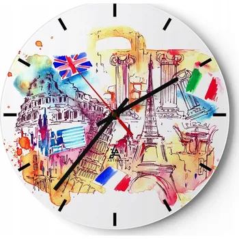 Hodiny Nástěnné hodiny do kuchyně 30x30 Abstrakce Skleněné hodiny do obýváku Tiché