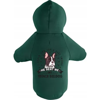 Obleček pro psa Mikina pro psy Francouzský Buldoček ZELENÁ XL
