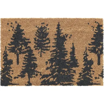 Rohožka Relaxdays Kokosová rohožka s motivem černých stromů, 1,5 x 60 x 40 cm