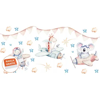 Samolepící dekorace Samolepka na stěnu zvířátka pro děti 200x95cm