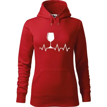 Dámská mikina DOBRÝ TRIKO Dámská mikina s potiskem Tep víno Velikost dámské mikiny: M, Barva: Červená