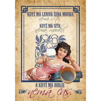 Dekorativní polštářek Reprodukce Dobré rady - Lenivá žena Velikost: 30 x 40 cm