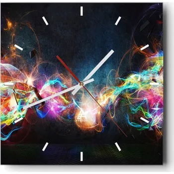 Hodiny Velké nástěnné hodiny 40x40 Abstrakce Skleněné tiché hodiny